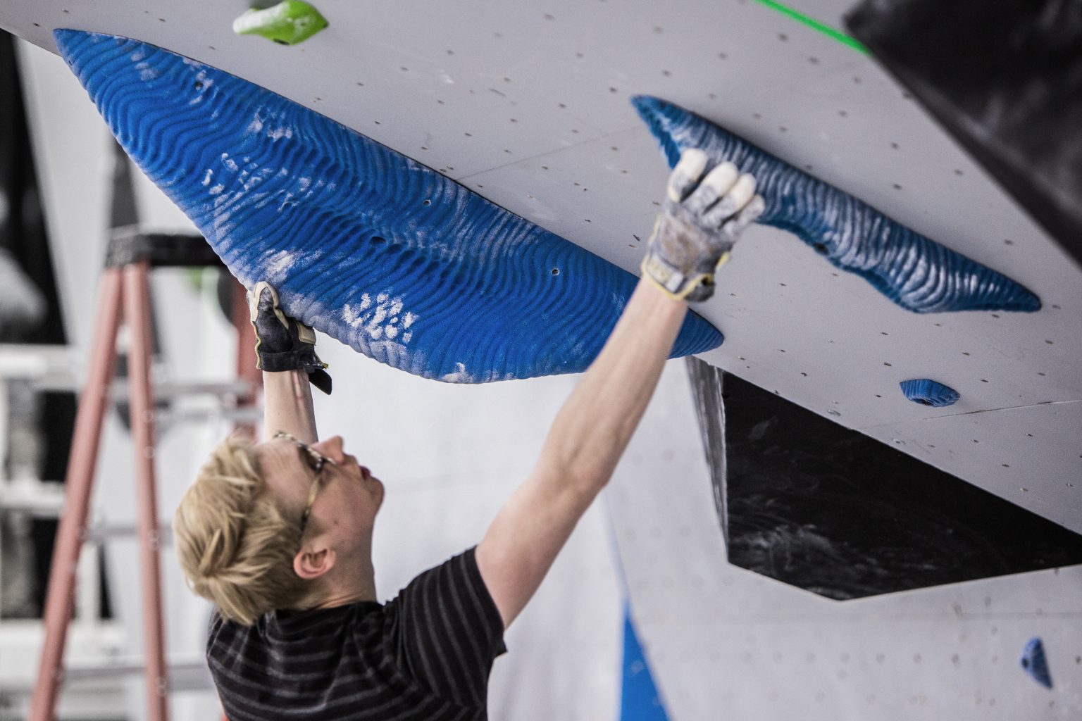 Route Setting and Coaching 1 Climber on a competition boulder at the Bouldering Open Nationals